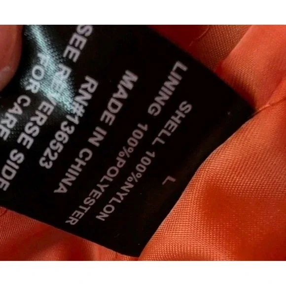 Brooklyn Cloth Mens Bomber Jacket Burgundy Maroon Quilted Orange Lining Large - Picture 9 of 16